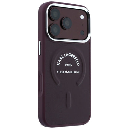 Θήκη MagSafe για Apple iPhone 18 Pro Max / 17 Pro Max, Karl Lagerfeld, Δαχτυλίδι Karl RSG Logo, Βυσσινί