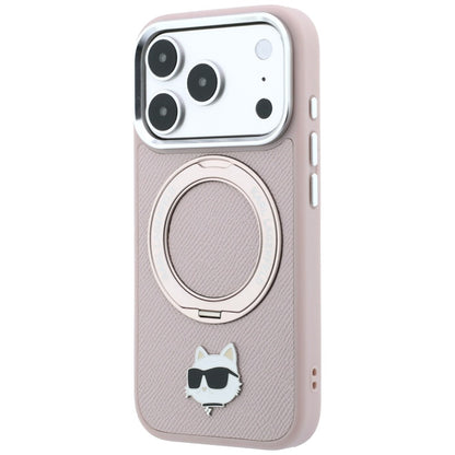 MagSafe Case for Apple iPhone 18 Pro Max / 17 Pro Max, Karl Lagerfeld, Ring Stand 360 Choupette Pin, Pink