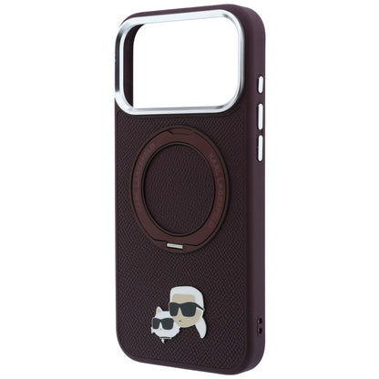Θήκη MagSafe για Apple iPhone 18 Pro Max / 17 Pro Max, Karl Lagerfeld, Ring Stand 360 Karl & Choupette Pin, Μπορντό