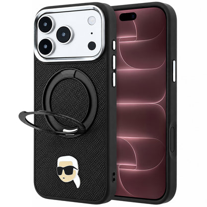 Θήκη MagSafe για Apple iPhone 18 Pro Max / 17 Pro Max, Karl Lagerfeld, Ring Stand 360 Karl Pin, Μαύρη