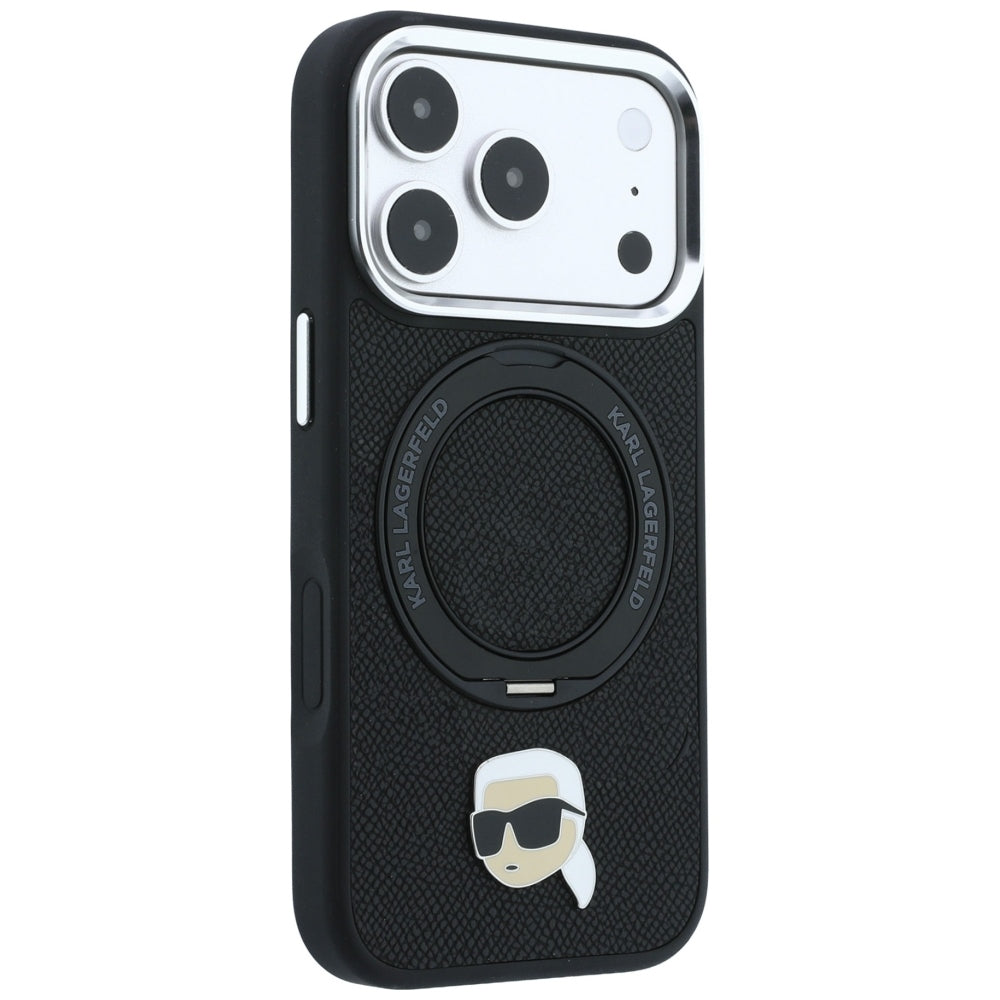 Θήκη MagSafe για Apple iPhone 18 Pro Max / 17 Pro Max, Karl Lagerfeld, Ring Stand 360 Karl Pin, Μαύρη