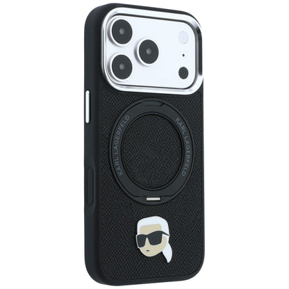 Θήκη MagSafe για Apple iPhone 18 Pro Max / 17 Pro Max, Karl Lagerfeld, Ring Stand 360 Karl Pin, Μαύρη