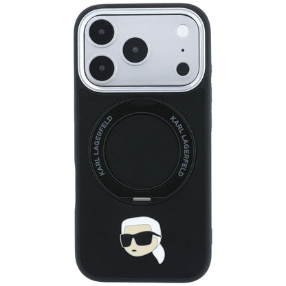 Θήκη MagSafe για Apple iPhone 18 Pro Max / 17 Pro Max, Karl Lagerfeld, Ring Stand 360 Karl Pin, Μαύρη