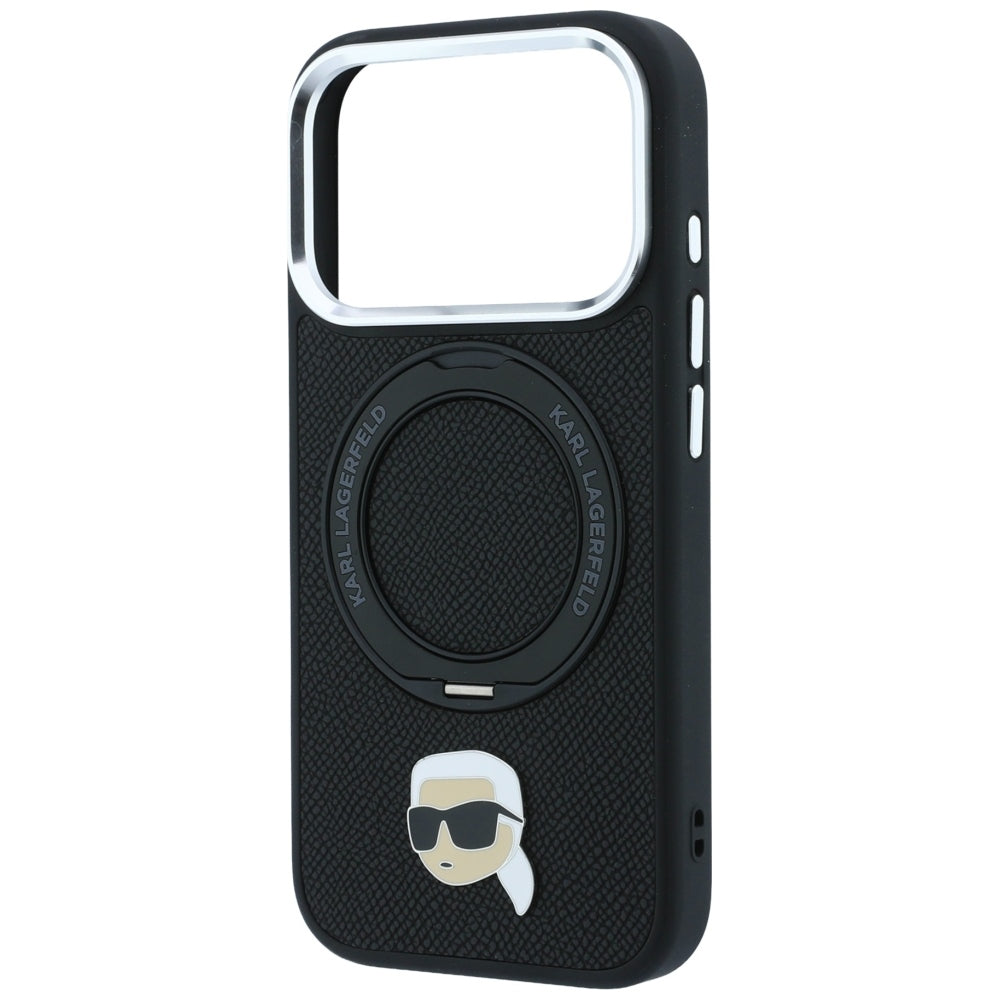 Θήκη MagSafe για Apple iPhone 18 Pro Max / 17 Pro Max, Karl Lagerfeld, Ring Stand 360 Karl Pin, Μαύρη