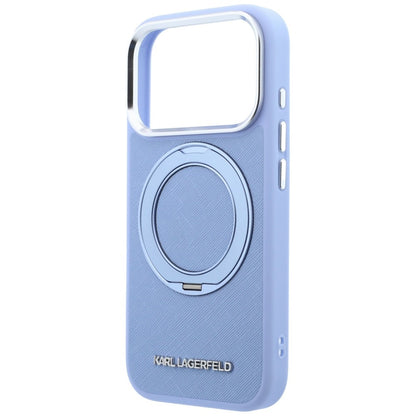 MagSafe Case for Apple iPhone 18 Pro Max / 17 Pro Max, Karl Lagerfeld, Ring Stand 360 Saffiano, Blue