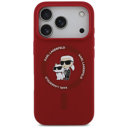 Θήκη MagSafe για Apple iPhone 18 Pro Max / 17 Pro Max, Karl Lagerfeld, Silicone Ring Karl & Choupette, Ροζ