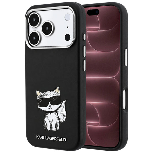 Θήκη MagSafe για Apple iPhone 18 Pro Max / 17 Pro Max, Karl Lagerfeld, Smooth Choupette Sketch, Μαύρο