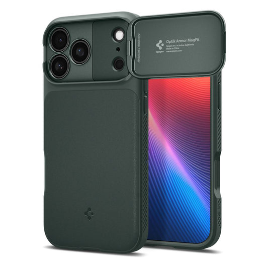 Θήκη MagSafe για Apple iPhone 18 Pro Max / 17 Pro Max, Spigen, Optik Armor, Πράσινο ACS09901
