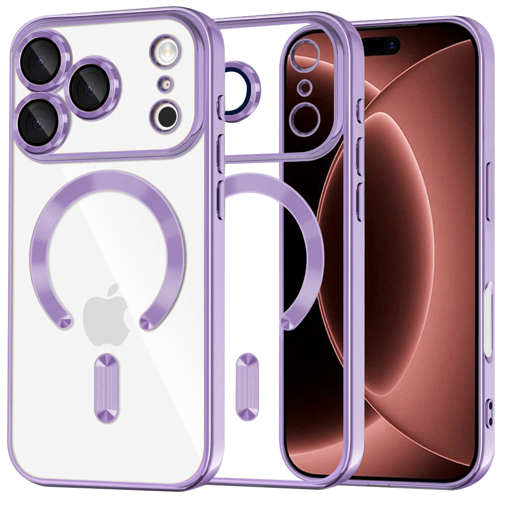 Θήκη MagSafe για Apple iPhone 18 Pro Max / 17 Pro Max, Techsuit, Luxury Crystal, Ανοιχτό Μωβ