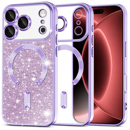 MagSafe Case for Apple iPhone 18 Pro Max / 17 Pro Max, Techsuit, Luxury Glitter, Light Purple