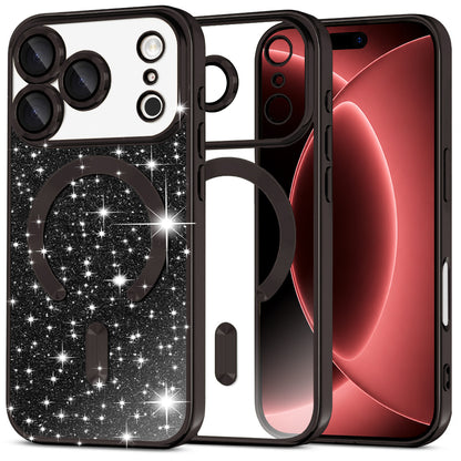 Θήκη MagSafe για Apple iPhone 18 Pro Max / 17 Pro Max, Techsuit, Luxury Glitter, Μαύρη