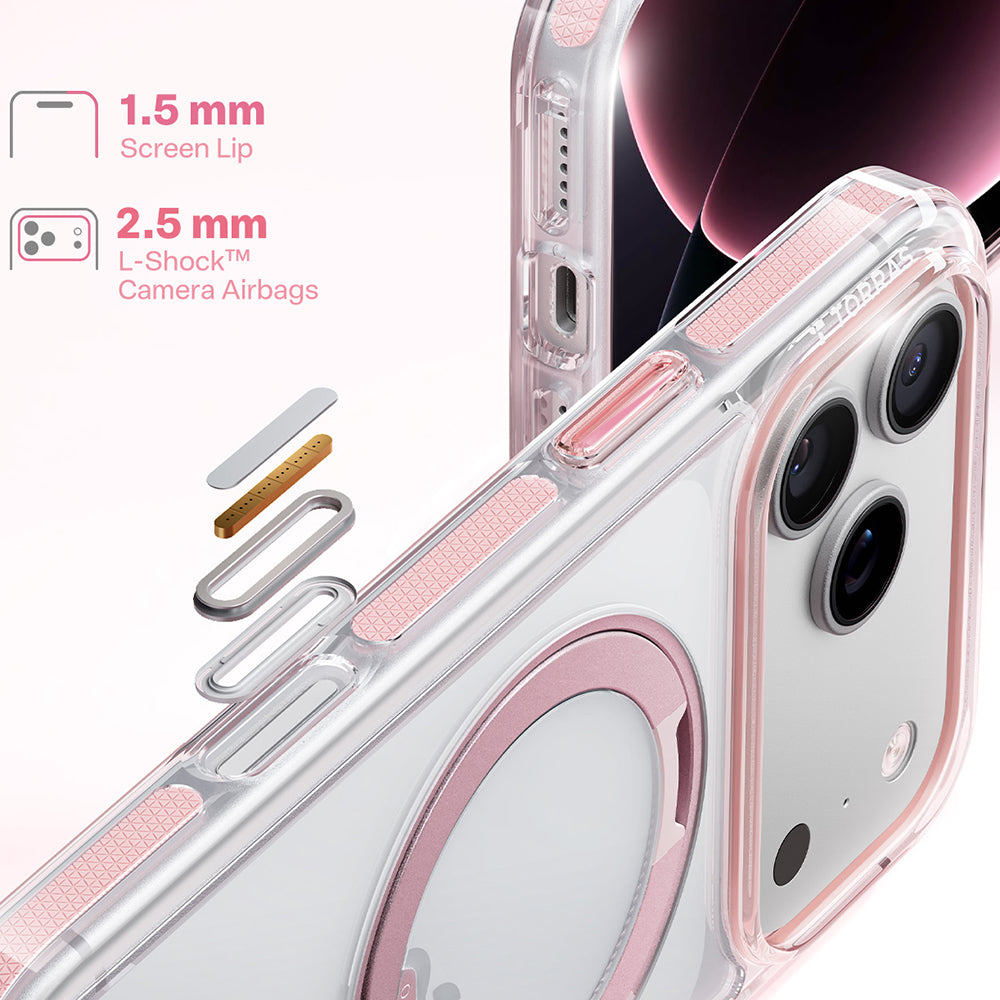 Θήκη MagSafe για Apple iPhone 18 Pro Max / 17 Pro Max, Torras, Ostand O3 Light, Ροζ