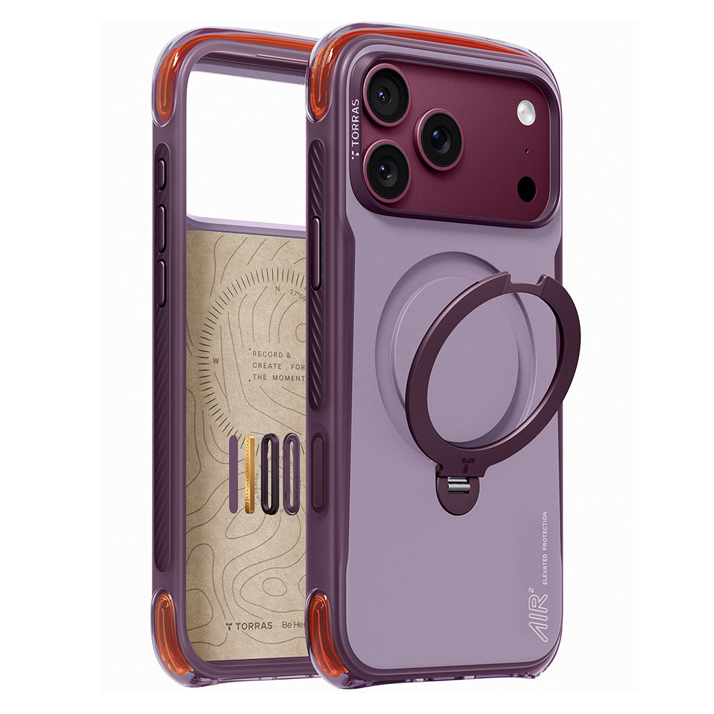 Θήκη MagSafe για Apple iPhone 18 Pro Max / 17 Pro Max, Torras, Ostand Q3 Air Pro, Μωβ