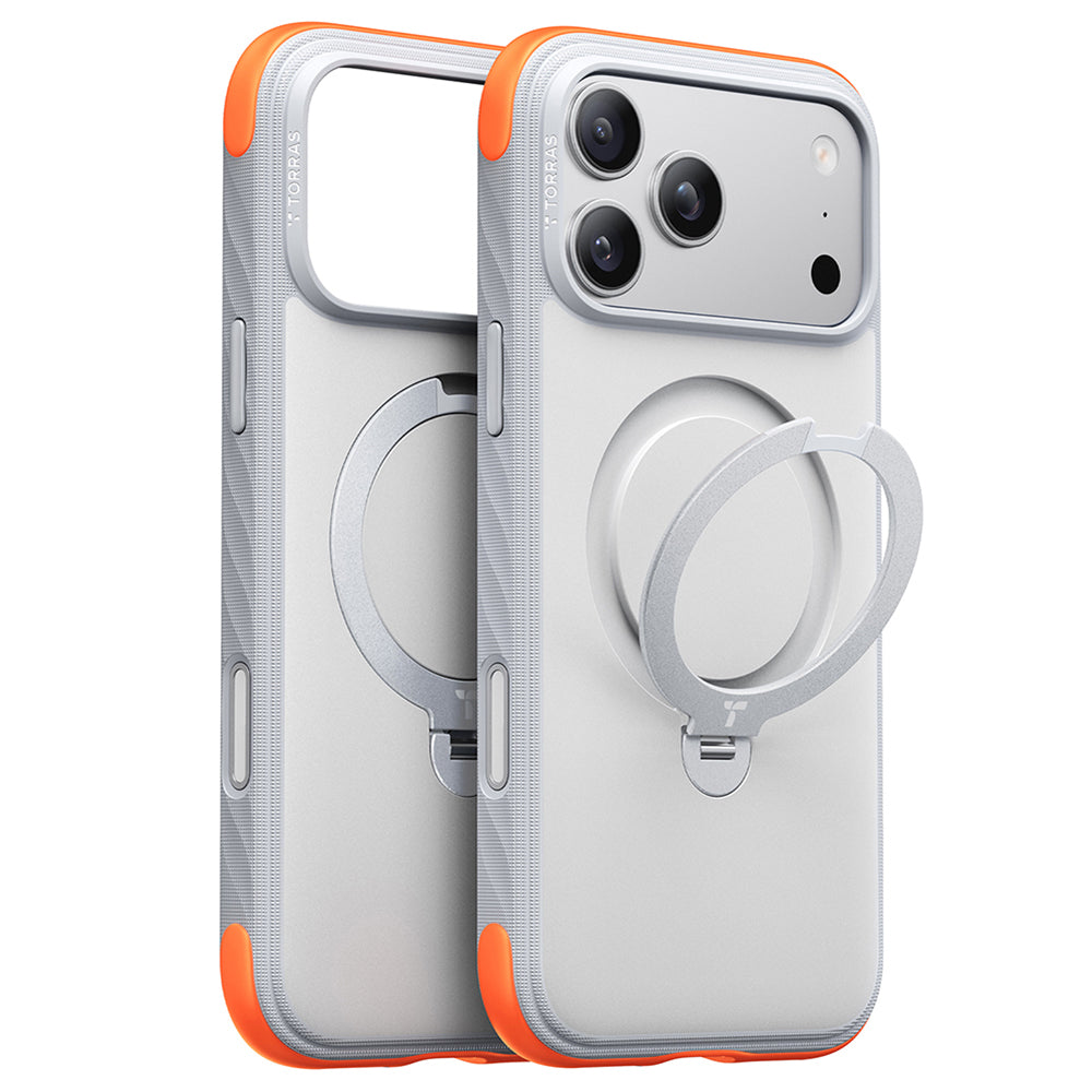 Θήκη MagSafe για Apple iPhone 18 Pro Max / 17 Pro Max, Torras, Ostand Q3 Rugged, Λευκή