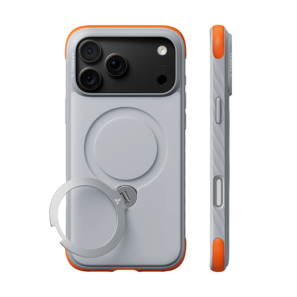 Θήκη MagSafe για Apple iPhone 18 Pro Max / 17 Pro Max, Torras, Ostand Q3 Rugged, Λευκή