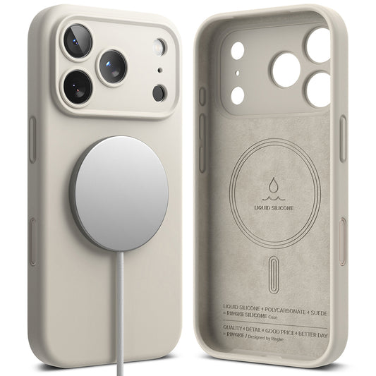 Θήκη MagSafe για Apple iPhone 18 Pro, Ringke, Σιλικόνη, Κρεμ