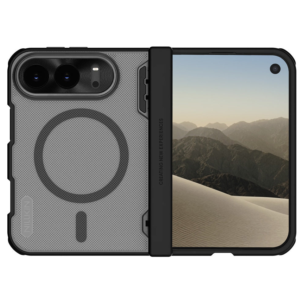 Θήκη MagSafe για Apple iPhone Duo, Nillkin, Super Frosted Shield, Μαύρη Διαφανής Σατινέ
