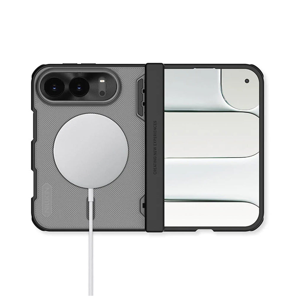 Θήκη MagSafe για Apple iPhone Duo, Nillkin, Super Frosted Shield, Μαύρη Διαφανής Σατινέ