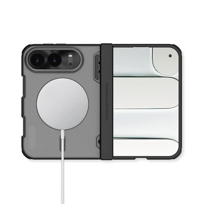 Θήκη MagSafe για Apple iPhone Duo, Nillkin, Super Frosted Shield, Μαύρη Διαφανής Σατινέ