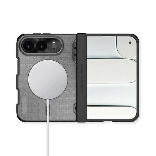 Θήκη MagSafe για Apple iPhone Duo, Nillkin, Super Frosted Shield, Μαύρη Διαφανής Σατινέ