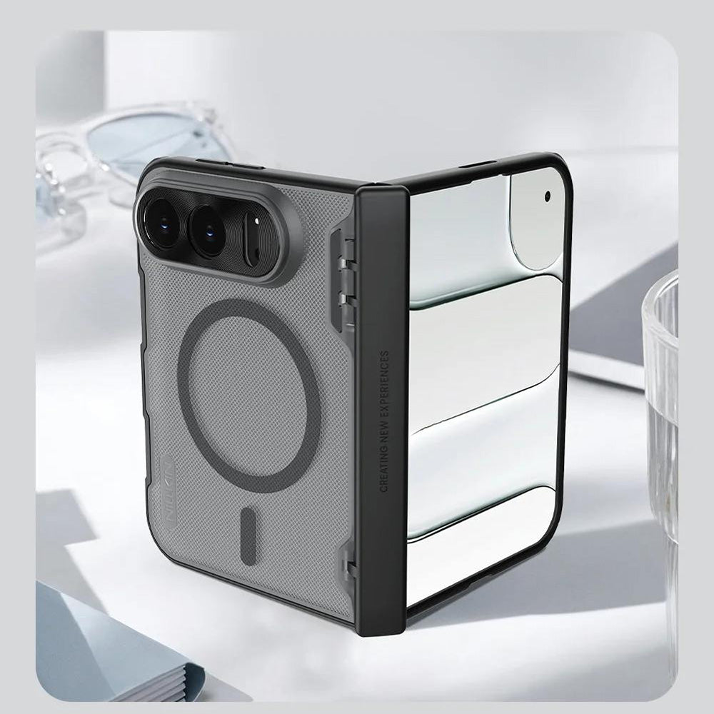 Θήκη MagSafe για Apple iPhone Duo, Nillkin, Super Frosted Shield, Μαύρη Διαφανής Σατινέ