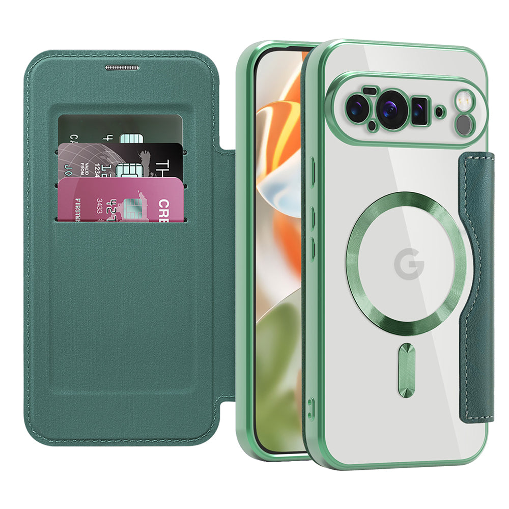 Θήκη MagSafe για Google Pixel 10 Pro XL, Techsuit, SmartMag Book, Πράσινο