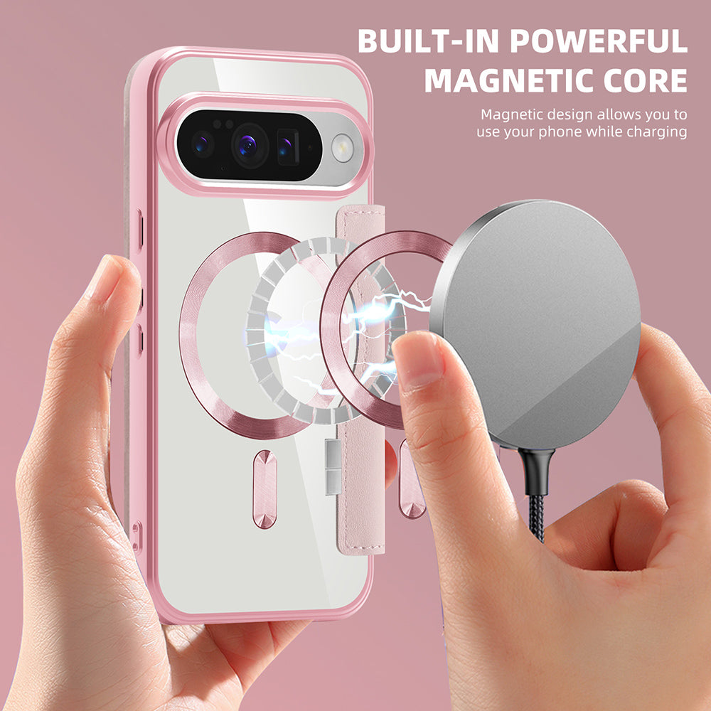 Θήκη MagSafe για Google Pixel 10 Pro XL, Techsuit, SmartMag Book, Ροζ