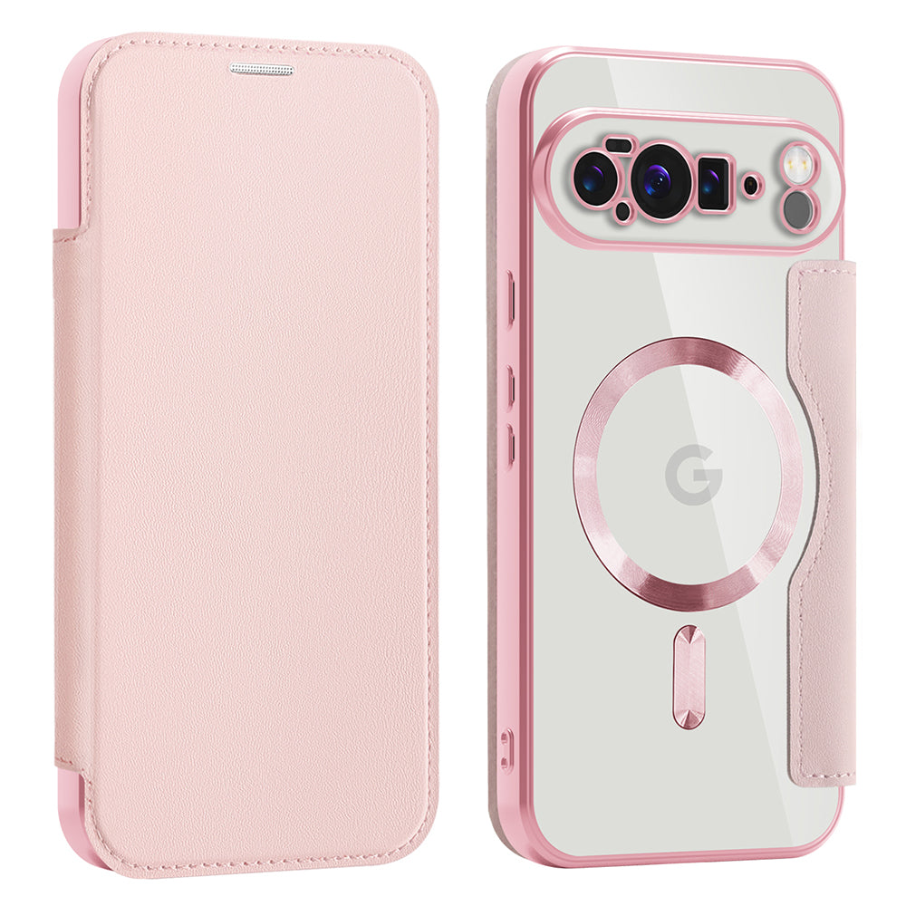 Θήκη MagSafe για Google Pixel 10 Pro XL, Techsuit, SmartMag Book, Ροζ