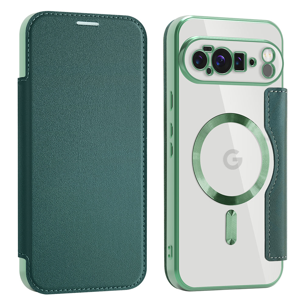 Θήκη MagSafe για Google Pixel 10 Pro XL, Techsuit, SmartMag Book, Πράσινο