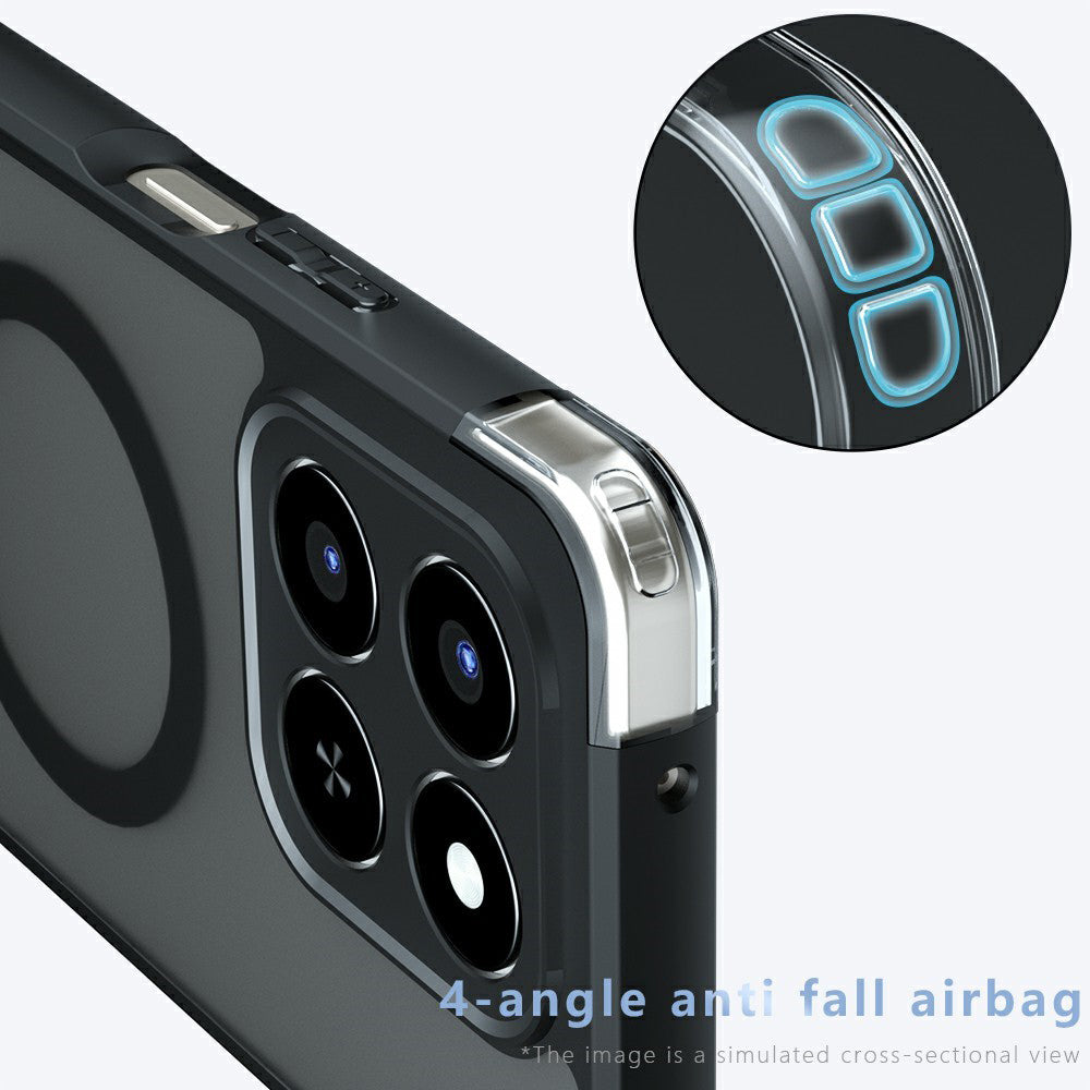 Θήκη MagSafe για Honor 400 Smart 4G / X7d 4G / 400 Smart 5G, Techsuit, PureFrost, Ματ Μαύρη