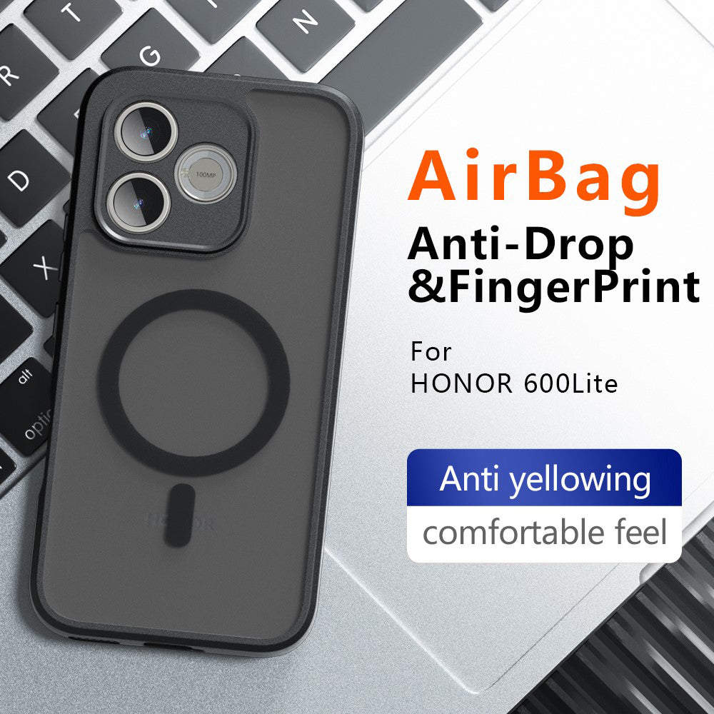 Θήκη MagSafe για Honor 600 Smart, Techsuit, PureFrost, Μαύρο Σατινέ