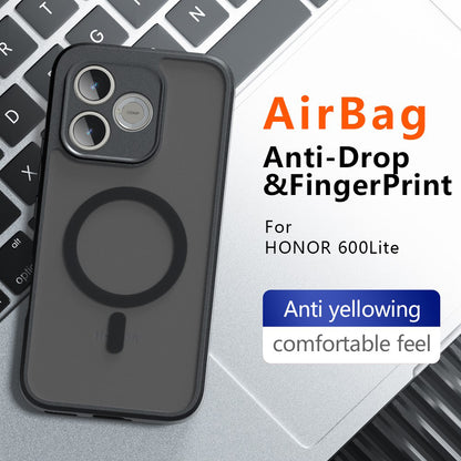 Θήκη MagSafe για Honor 600 Smart, Techsuit, PureFrost, Μαύρο Σατινέ