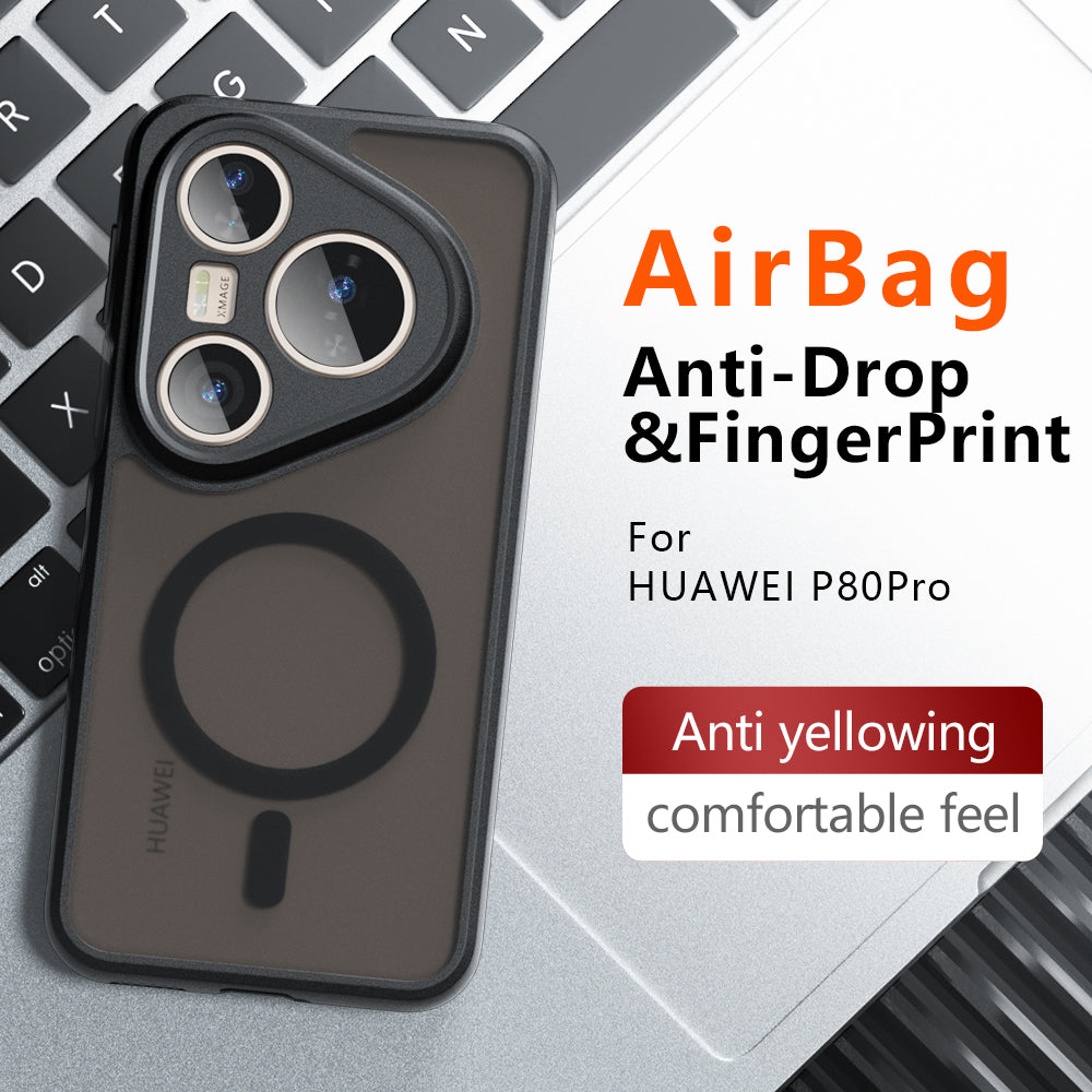 Θήκη MagSafe για Huawei Pura 80 Pro / Pura 80 Ultra, Techsuit, PureFrost, Μαύρο Σατινέ
