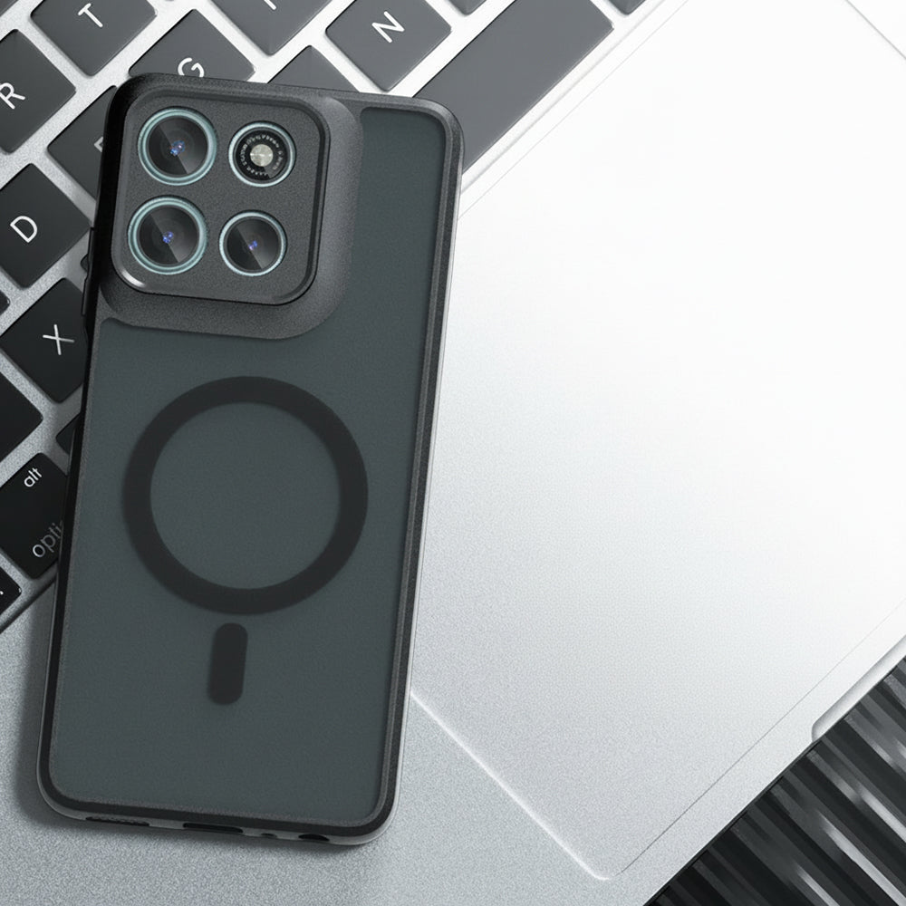 Θήκη MagSafe για Motorola Moto G67 Power / G57 Power, Techsuit, PureFrost, Μαύρη Σατινέ