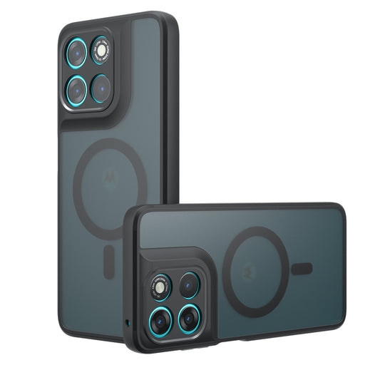 Θήκη MagSafe για Motorola Moto G77 / G67, Techsuit, PureFrost, Μαύρη Σατινέ