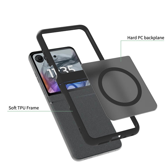 Θήκη MagSafe για Motorola Razr 70 / Razr 60, Techsuit, PureFrost, Μαύρο Σατινέ