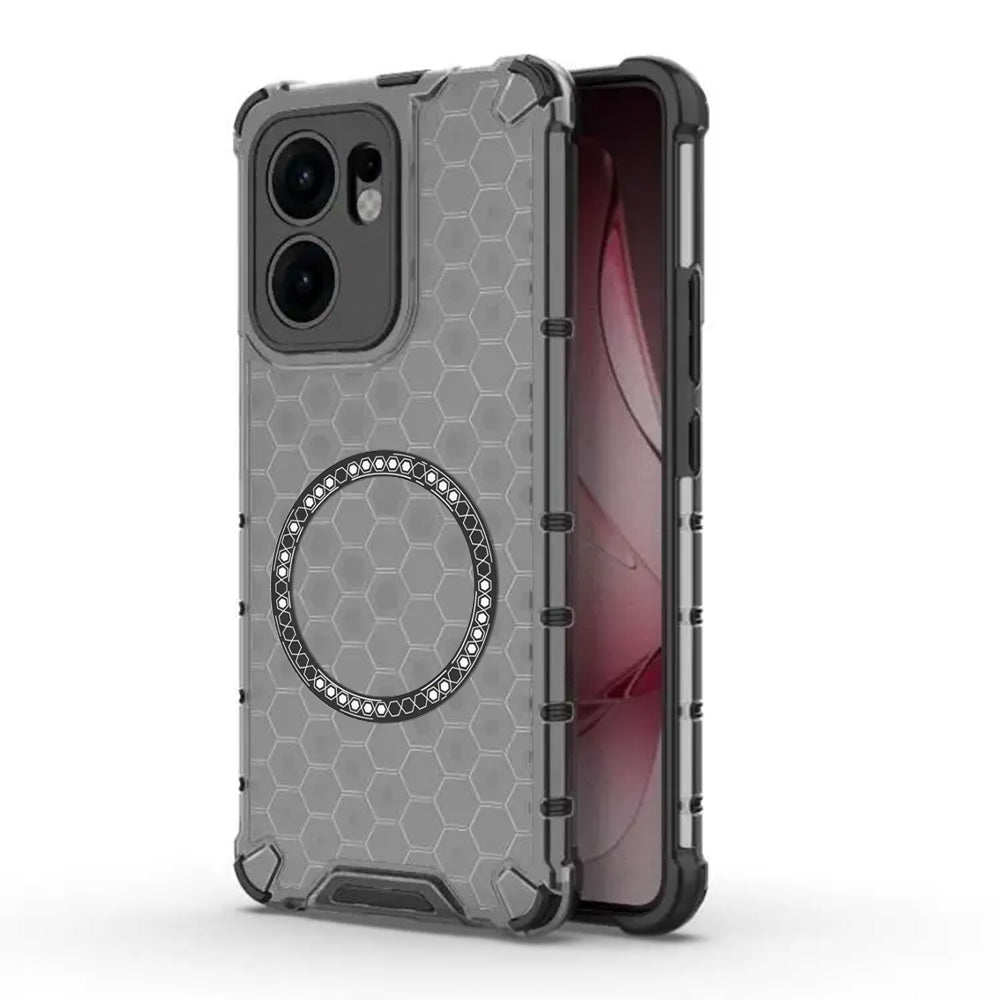 Θήκη MagSafe για Oppo Reno13 FS 5G / Reno13 F 4G / Reno13 F, Techsuit, HoneyComb Shield, Μαύρο