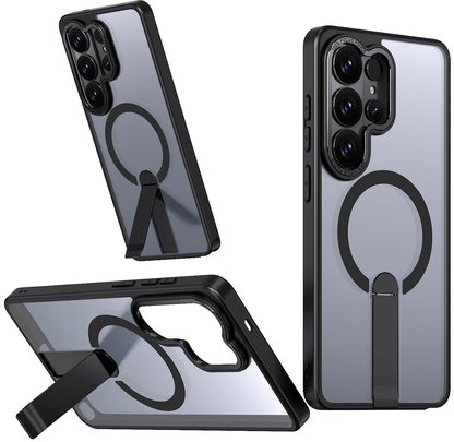 Θήκη MagSafe για Samsung Galaxy S26 S942, Hybrid Armor, X με Βάση, Μαύρη