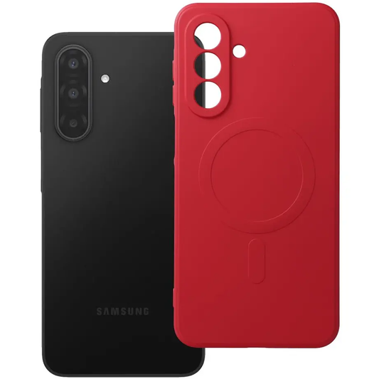 Θήκη MagSafe για Samsung Galaxy A18 / A17 4G / A17 5G, OEM, Silicone Mag, Κόκκινο
