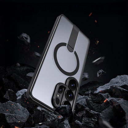 Θήκη MagSafe για Samsung Galaxy S26 S942, Hybrid Armor, X με Βάση, Μαύρη
