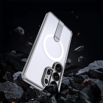 Θήκη MagSafe για Samsung Galaxy S26 S942, Hybrid Armor, X με Βάση, Διαφανής