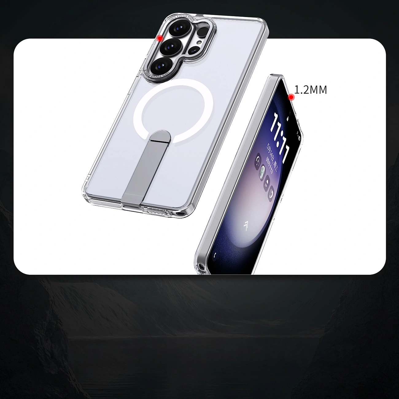 Θήκη MagSafe για Samsung Galaxy S26 Ultra S948, Hybrid Armor, X με Βάση, Διαφανής
