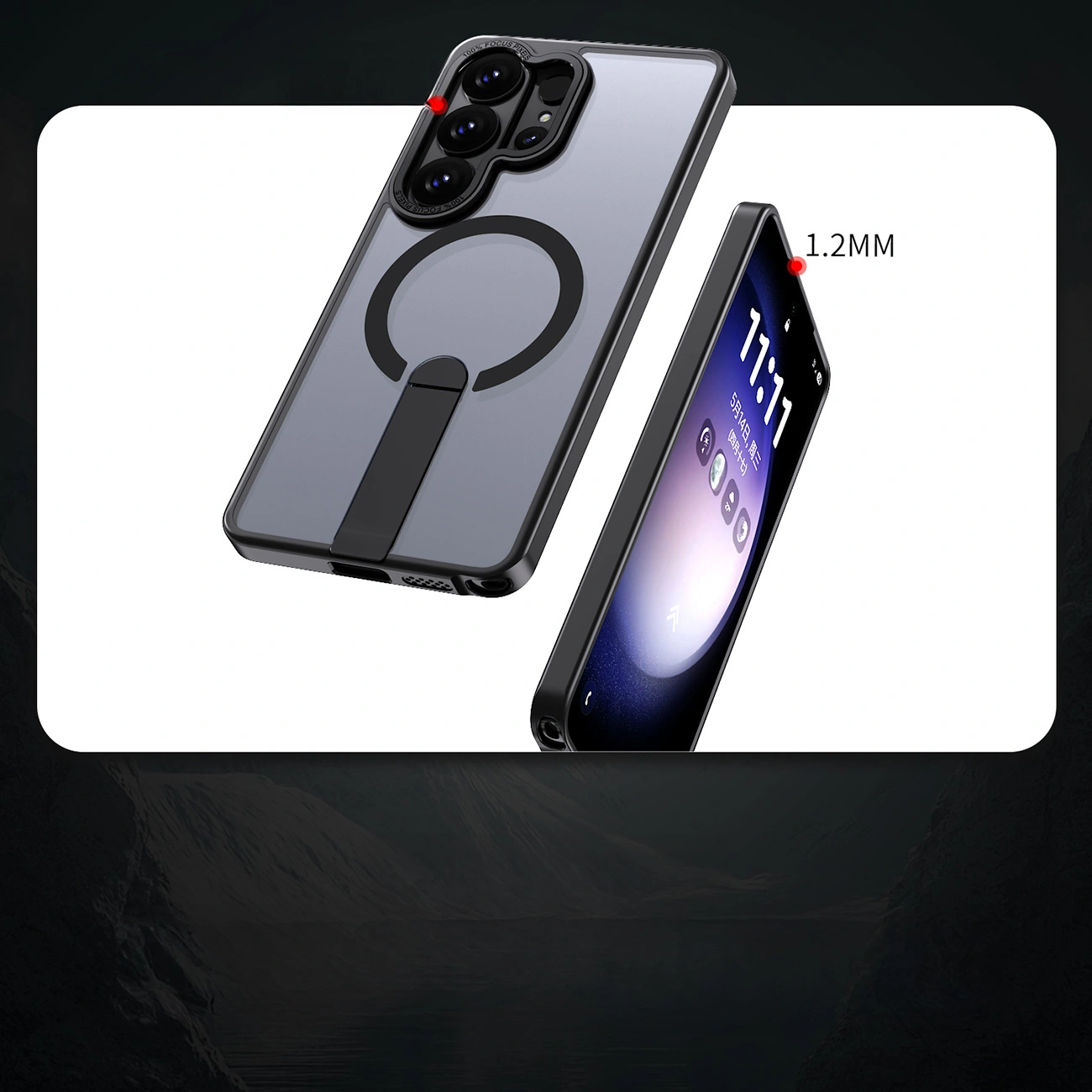 Θήκη MagSafe για Samsung Galaxy S26 S942, Hybrid Armor, X με Βάση, Μαύρη