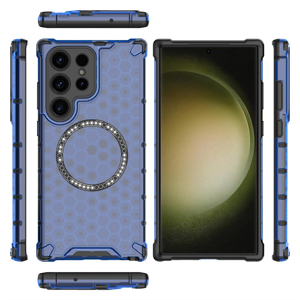 Θήκη MagSafe για Samsung Galaxy S25 Ultra S938, Techsuit, HoneyComb Shield, Μπλε