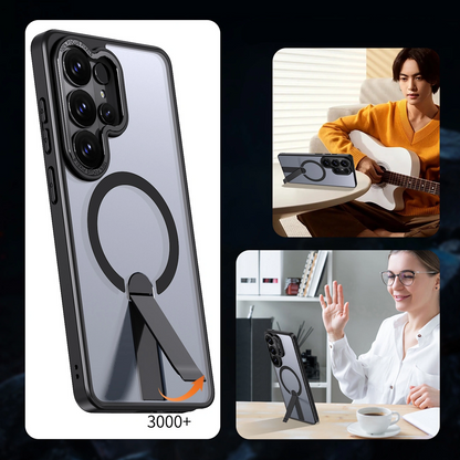 Θήκη MagSafe για Samsung Galaxy S26 S942, Hybrid Armor, X με Βάση, Μαύρη