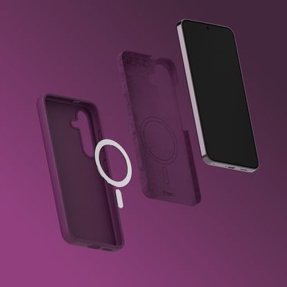 Θήκη MagSafe για Samsung Galaxy A57 5G, Etteri, Silicone Mag, Βυσσινί