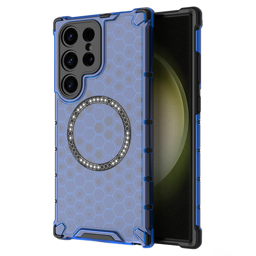 Θήκη MagSafe για Samsung Galaxy S24 Ultra S928, Techsuit, HoneyComb Shield, Μπλε