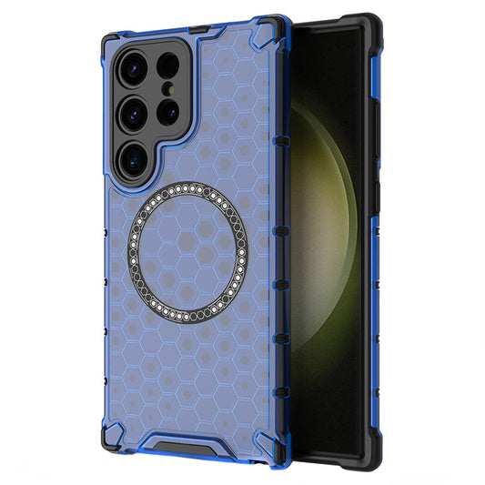 Θήκη MagSafe για Samsung Galaxy S24 Ultra S928, Techsuit, HoneyComb Shield, Μπλε