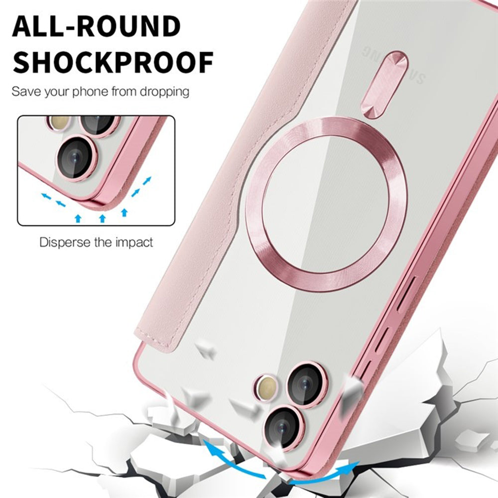 Θήκη MagSafe για Samsung Galaxy A05 A055, Techsuit, SmartMag Book, Ροζ