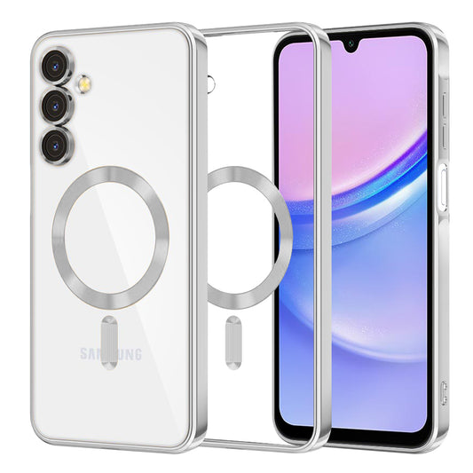 Θήκη MagSafe για Samsung Galaxy A15 5G A156 / A15 A155, Techsuit, Luxury Crystal, Ασημί